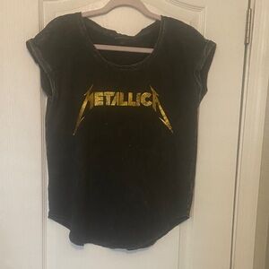 Metallica Black T-Shirt with Gold Logo (women’s)
